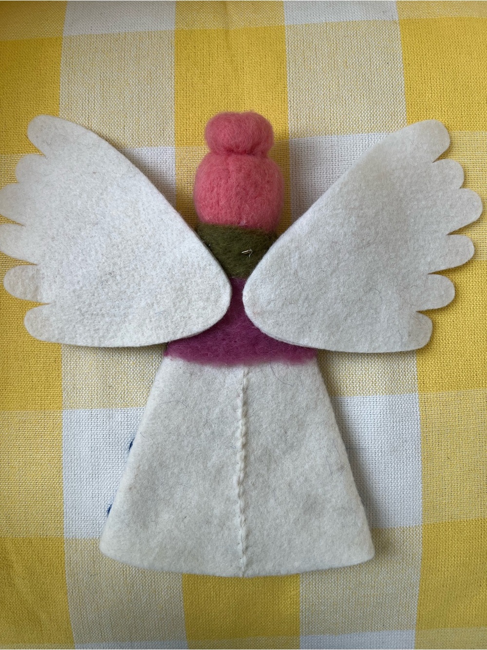 Anthropologie Felt Angel Tree Topper in Pink, Cream, Blue - Picture 3 of 4